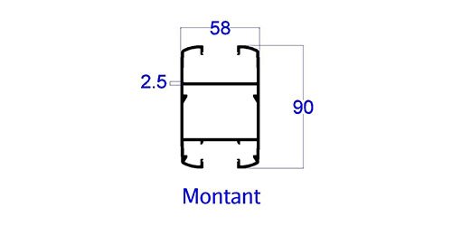 Montant aluminium Signature Porto